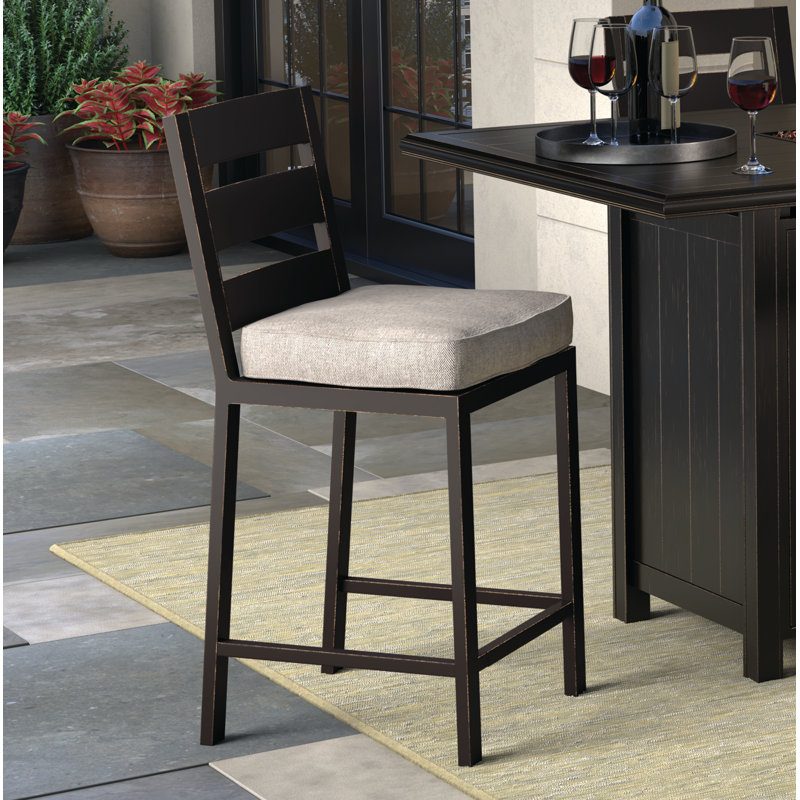 Darby Home Co Jasso Patio Bar Stool with Cushion Wayfair